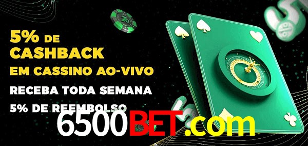 Promoções do cassino ao Vivo 6500bet.com